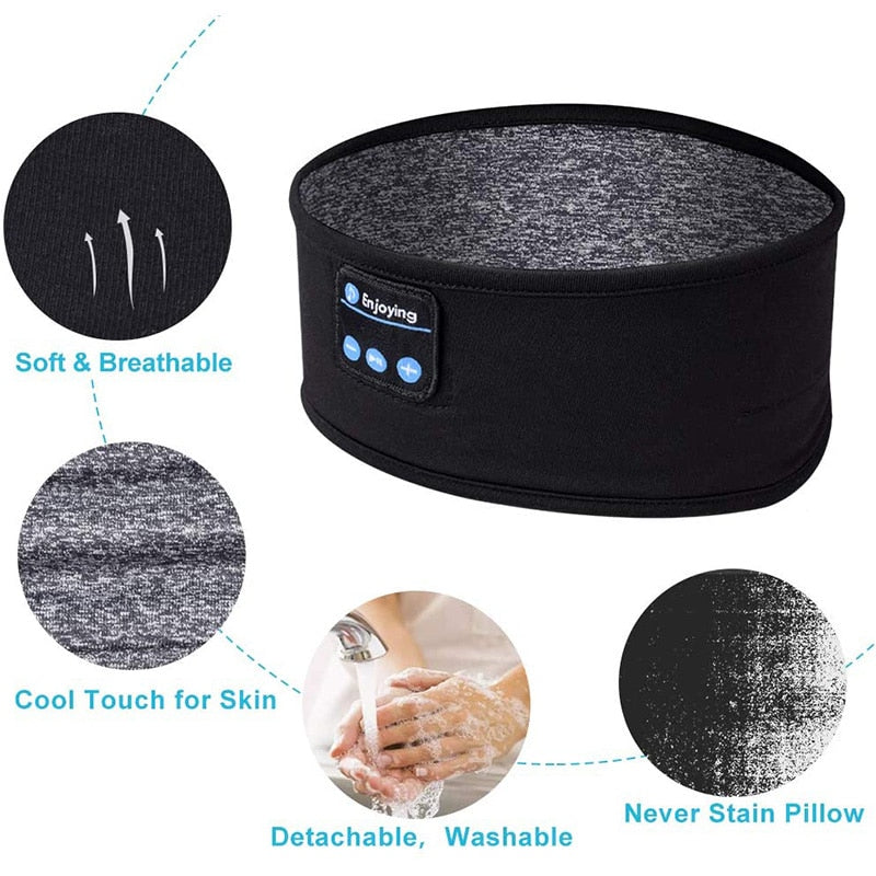 Bandeau écouteur sans fil Bluetooth pour le sommeil et le sport (2 en 1)