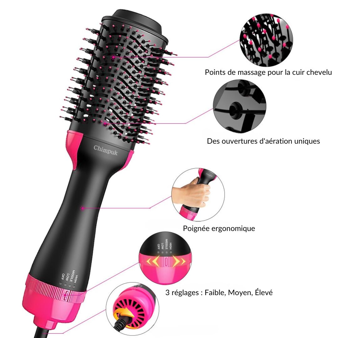 AirGlam ™ - Brosse sèche cheveux